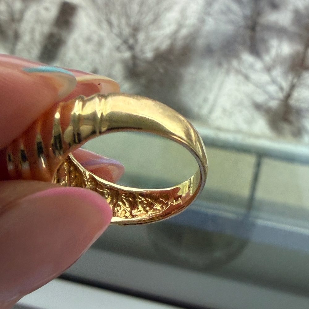 14k solid gold topaz and amethyst ring - Picture 6 of 7